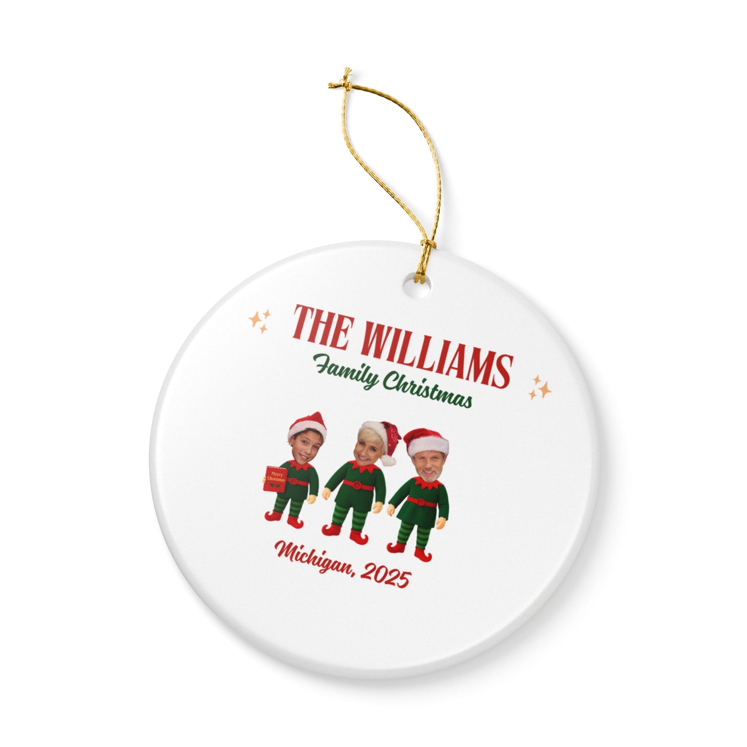 Personalized Family Christmas Ornament – Ceramic Holiday Decoration