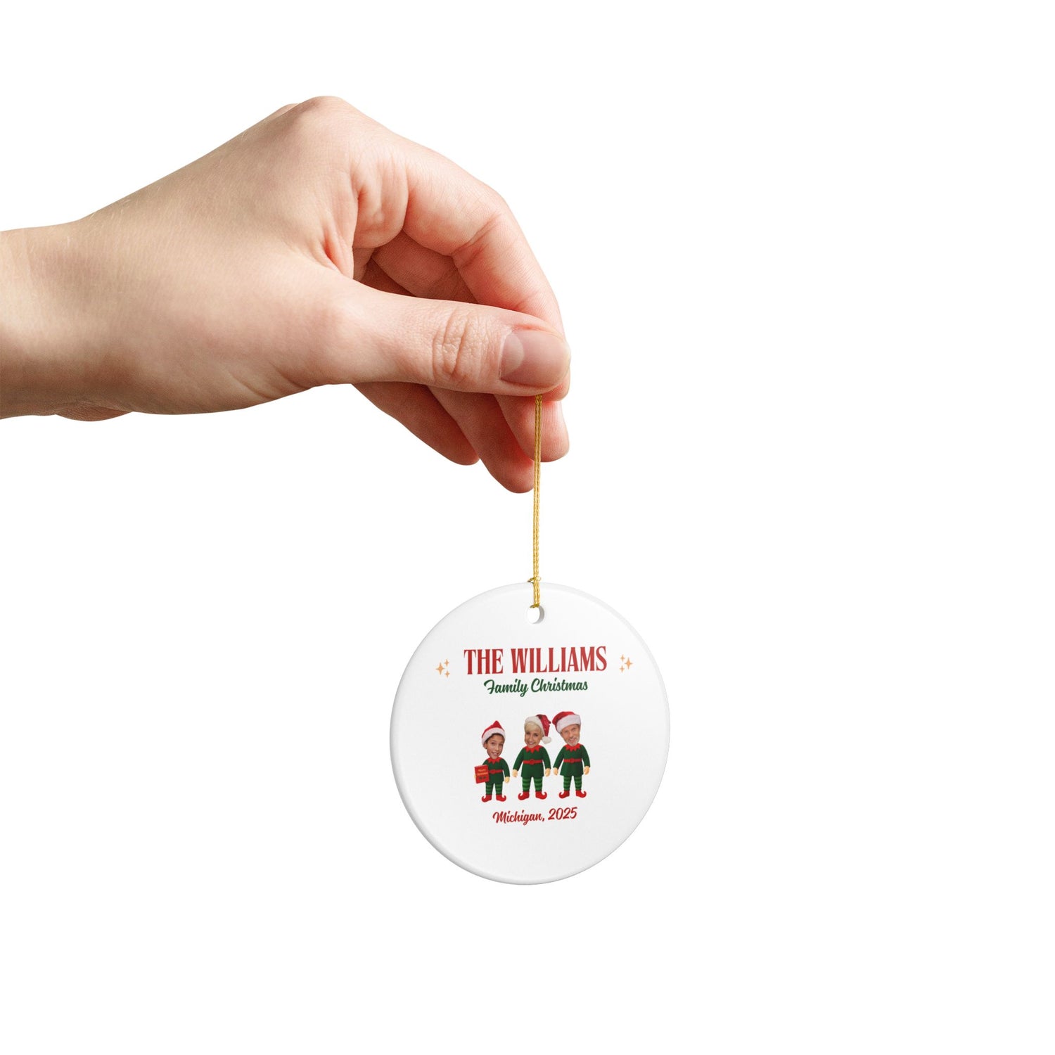 Personalized Family Christmas Ornament – Ceramic Holiday Decoration