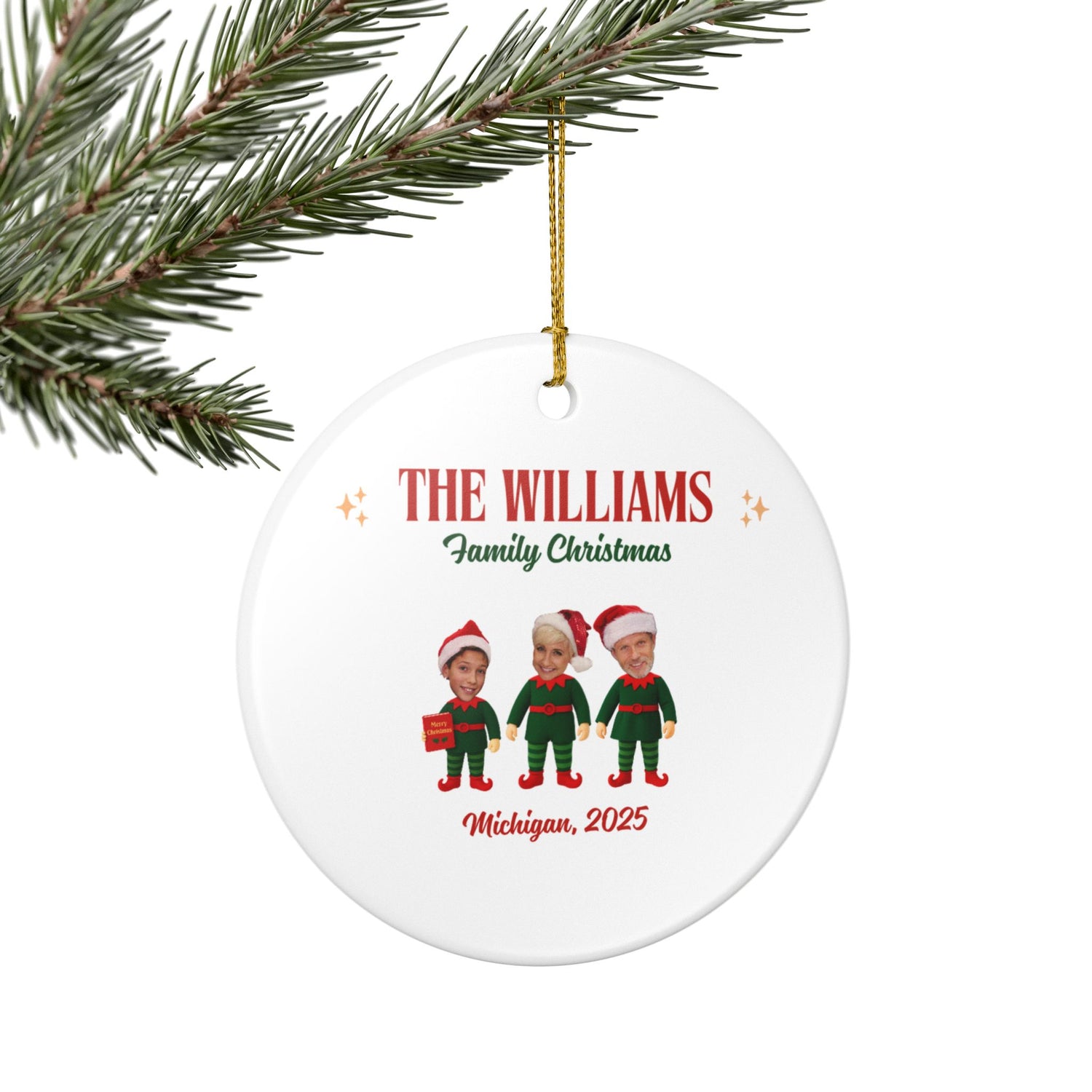Personalized Family Christmas Ornament – Ceramic Holiday Decoration