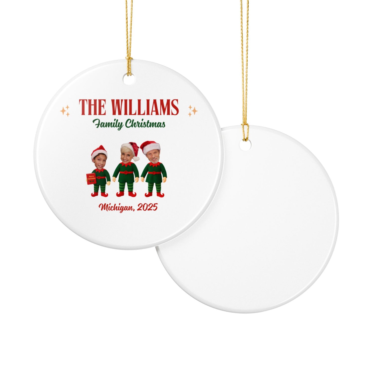 Personalized Family Christmas Ornament – Ceramic Holiday Decoration