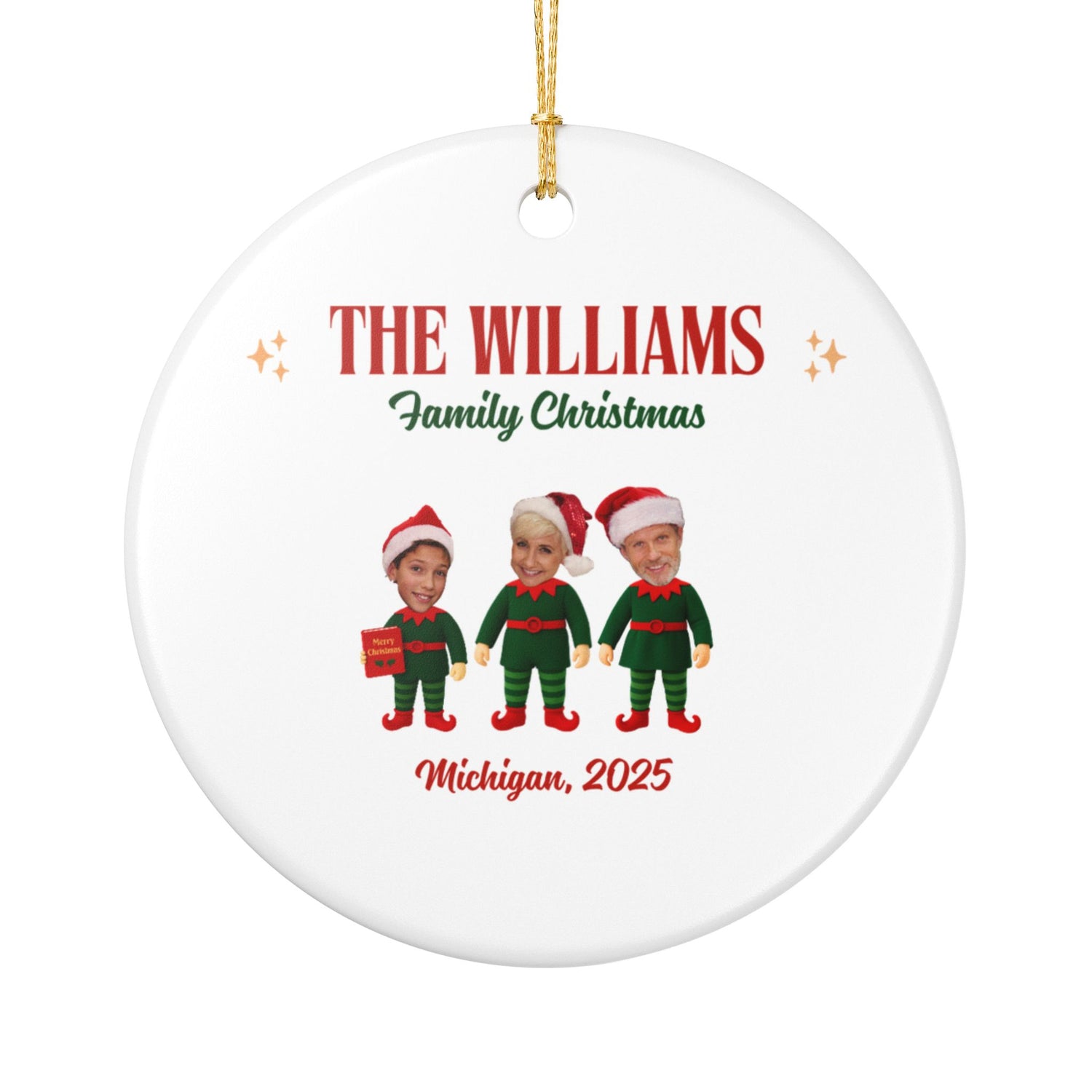 Personalized Family Christmas Ornament – Ceramic Holiday Decoration