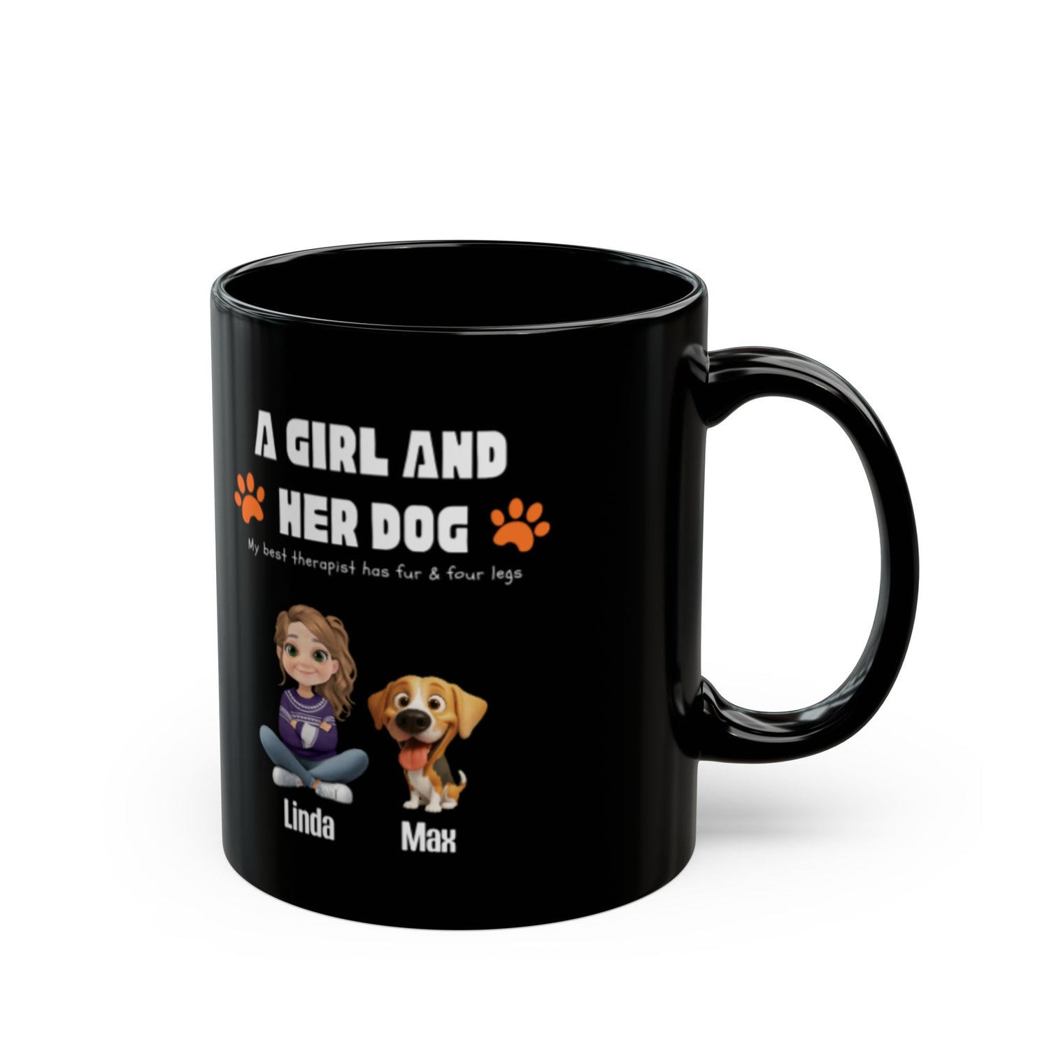 Personalized Pet Lover Mug – A Girl and Her Dog, Gifts for Dog Owners, Custom Coffee Cup, Dog Mom Gift, Cute Pet Gift