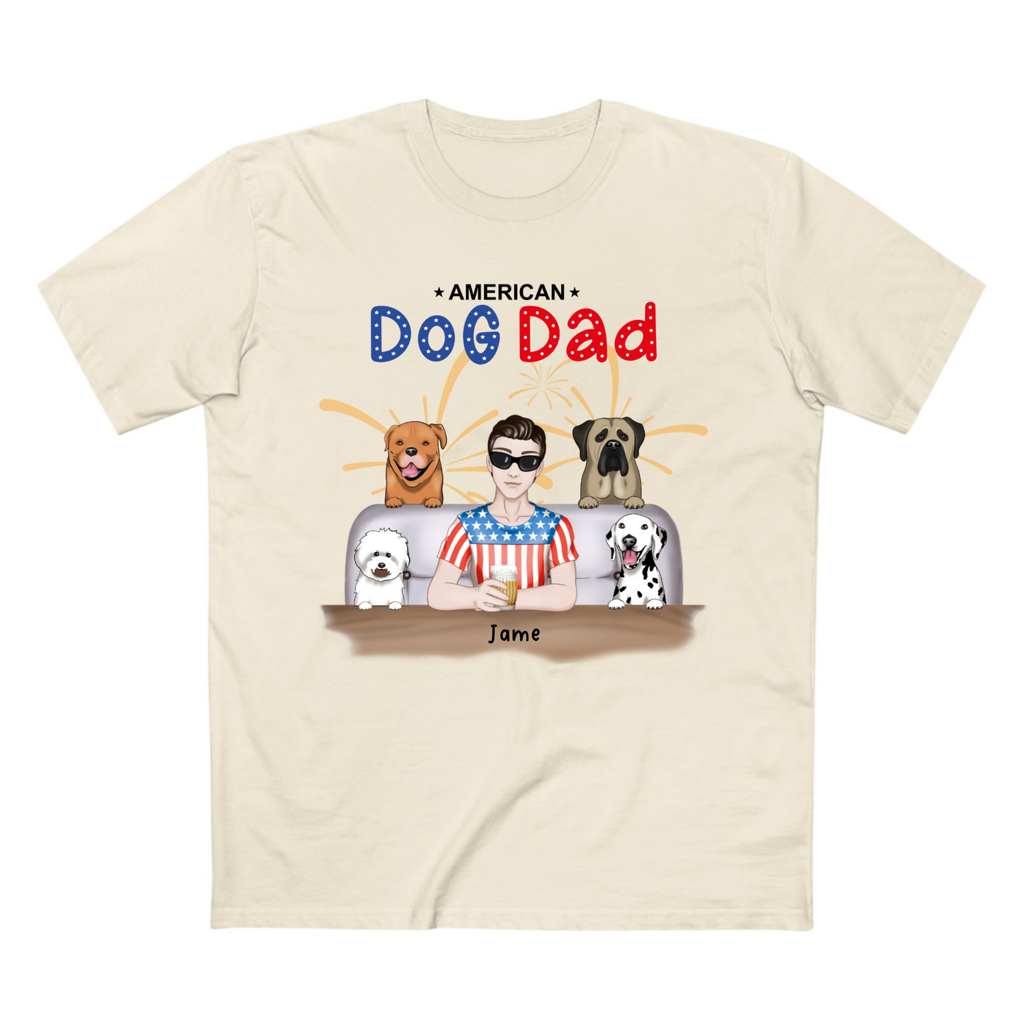 American Dog Dad - Independence Day – Personalized T-Shirt