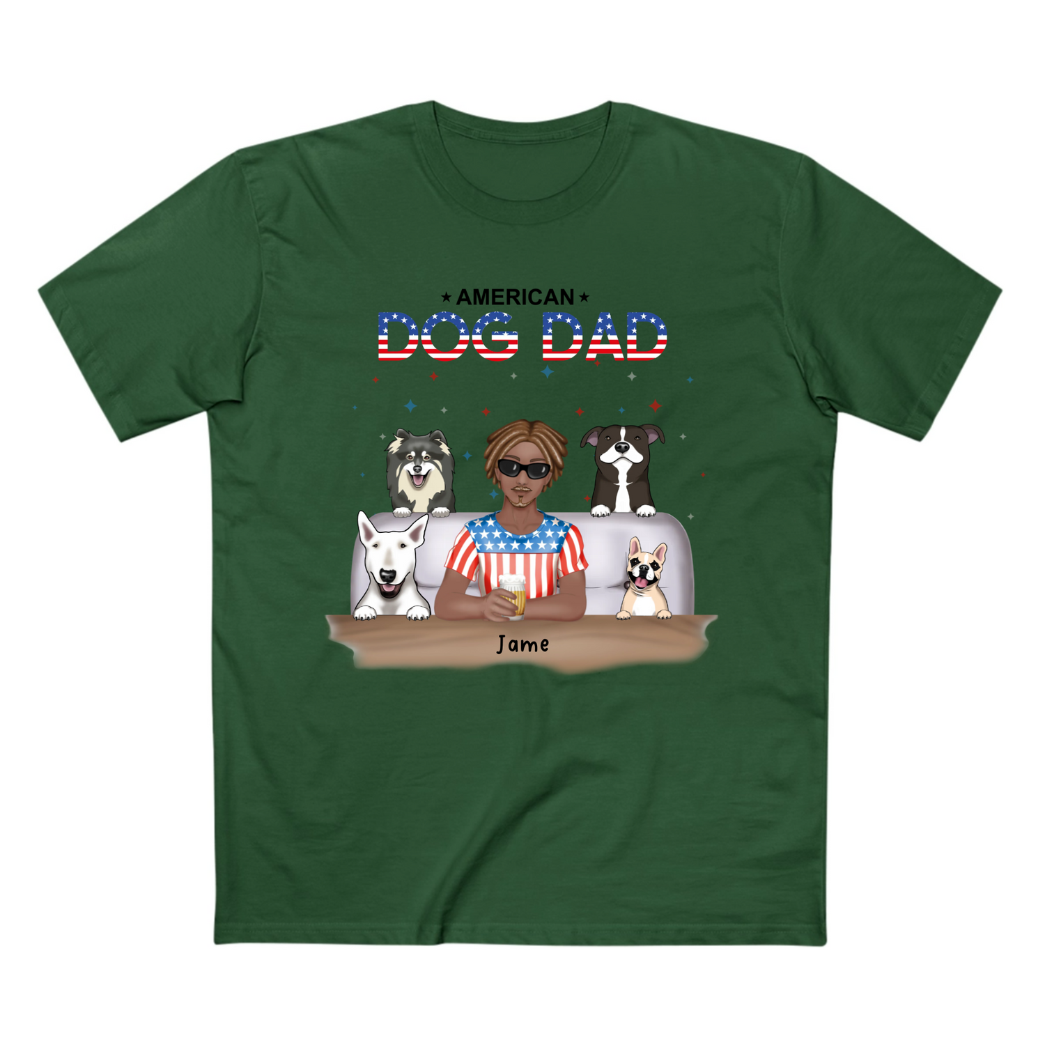 American Dog Dad - Independence Day – Personalized T-Shirt