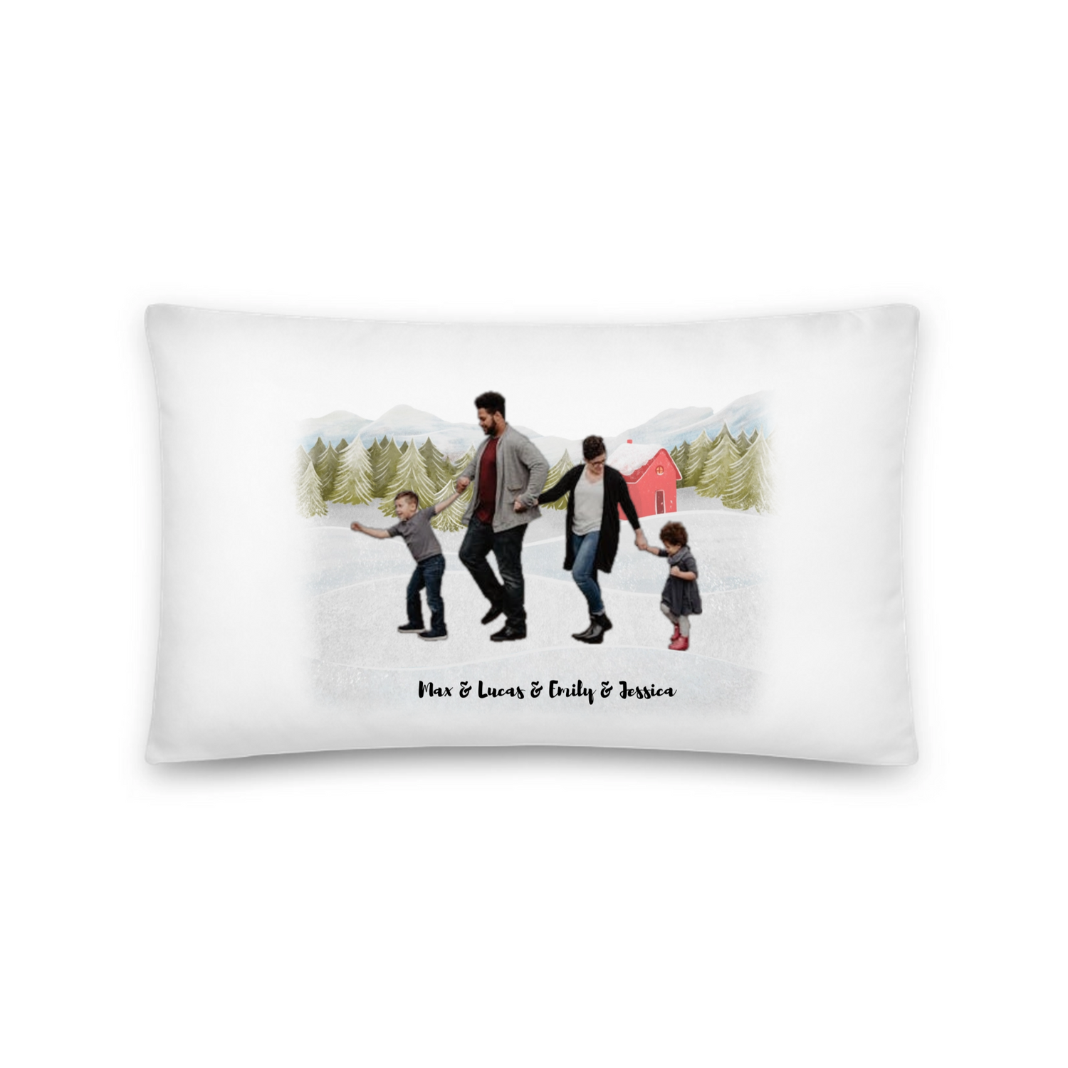 Our first christmas as a family - Personalized All-Over Print Basic Pillow