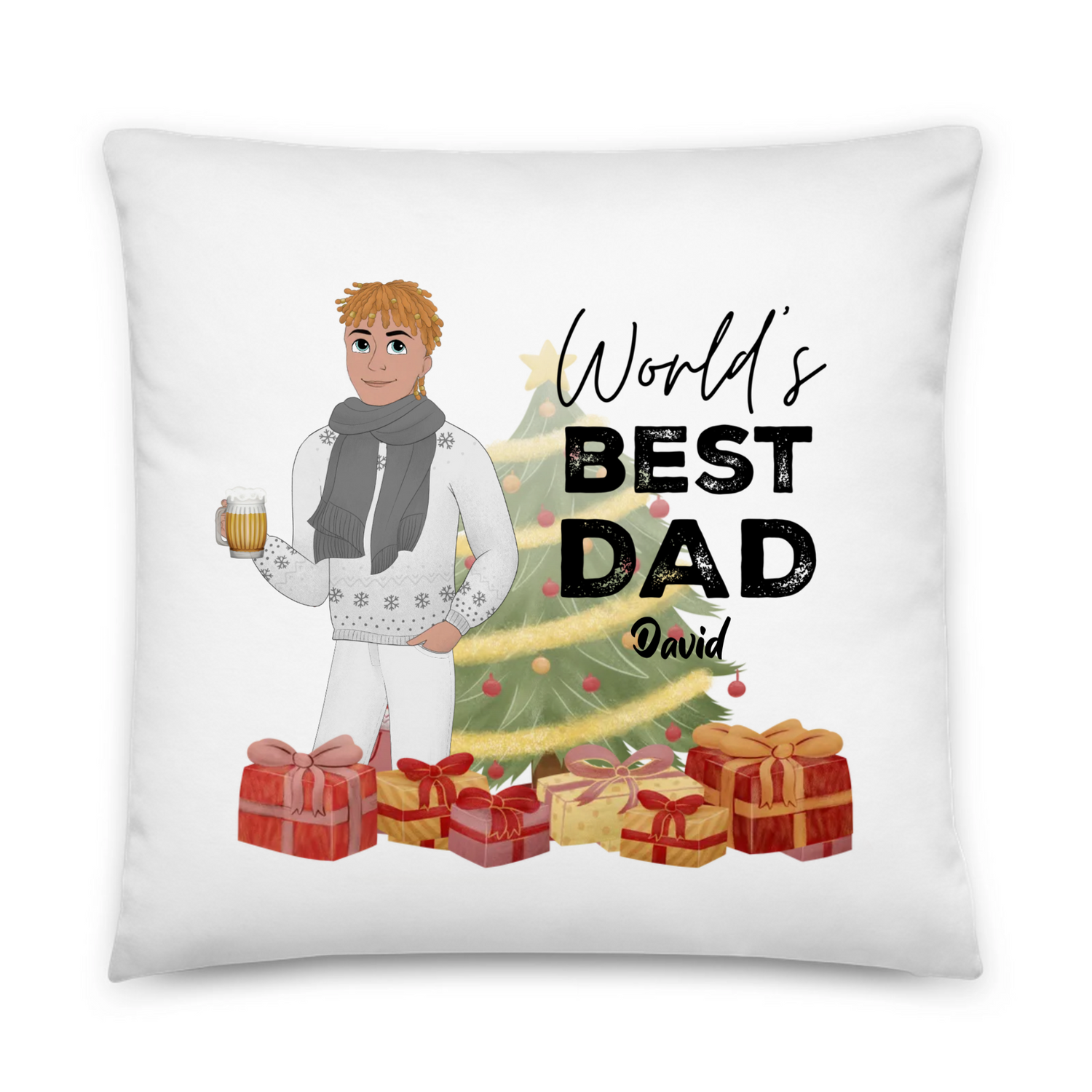 Best Father Award Goes to -  Personalized All-Over Print Basic Pillow