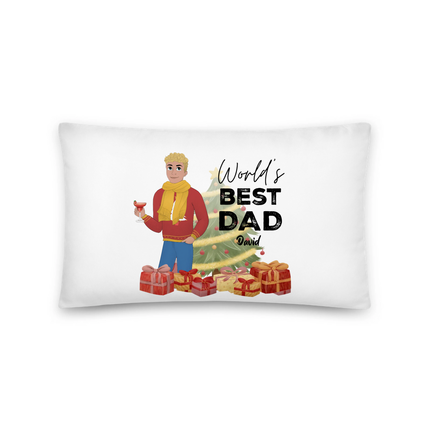 Best Father Award Goes to -  Personalized All-Over Print Basic Pillow