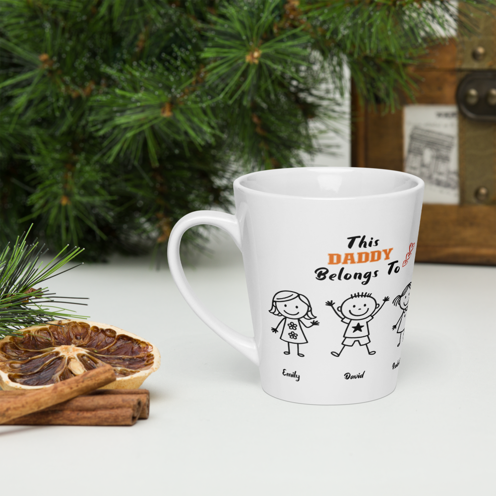 This Grandpa Belongs To - Personalized Latte Mug