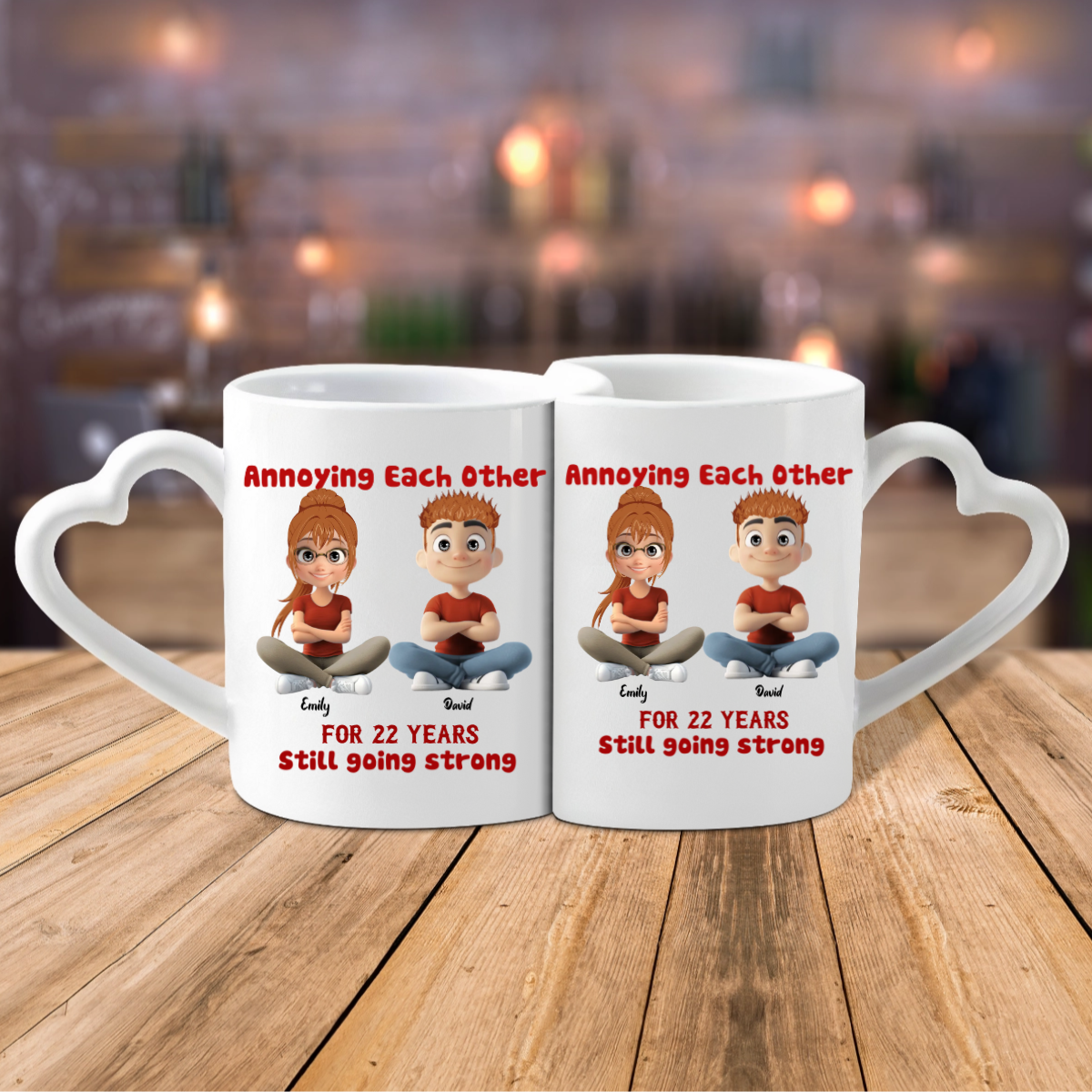 Annoying For Years Couple - Personalized Heart Mug